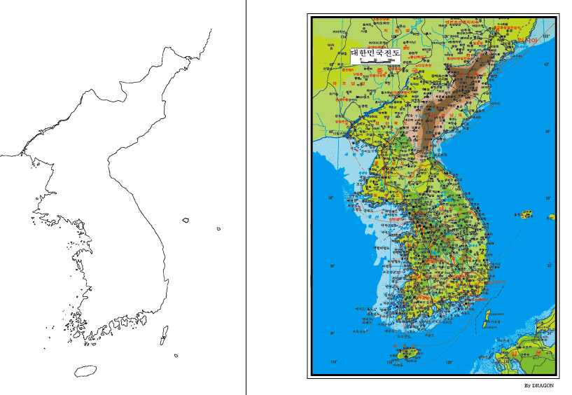 [지직]대한민국 지도 일러스트 > 디자인 자료실 KMUG 케이머그